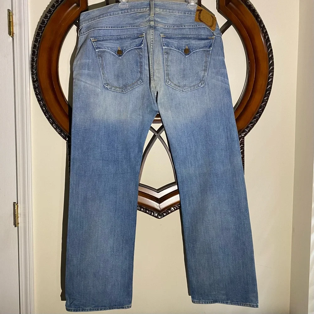 True Religion Men’s Ricky Straight Leg Blue Denim Jeans